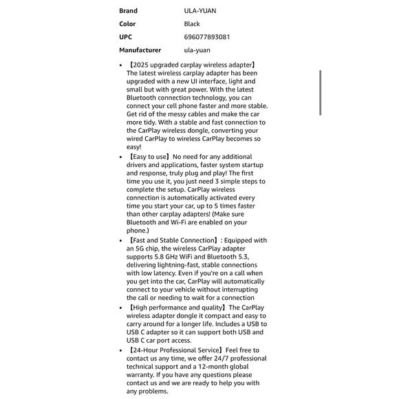 Wired to Wireless CarPlay Adapter - Picture 4 of 6